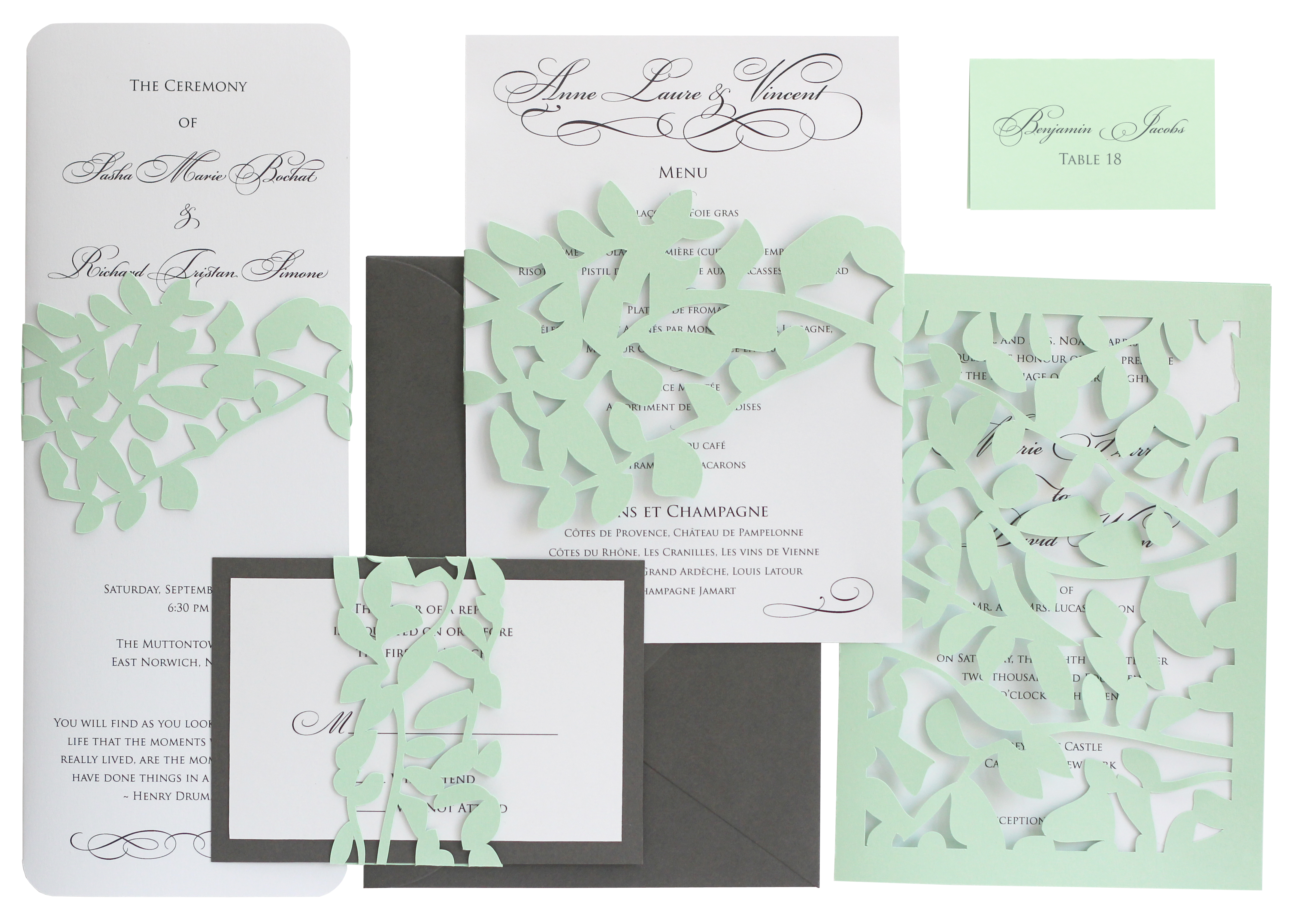 Leaf Lace Invitations