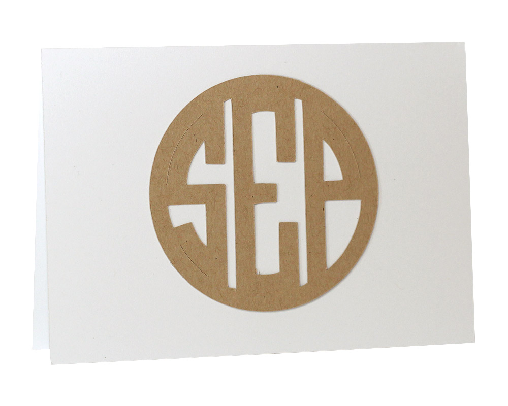 Circle Monogram Thank You Cards