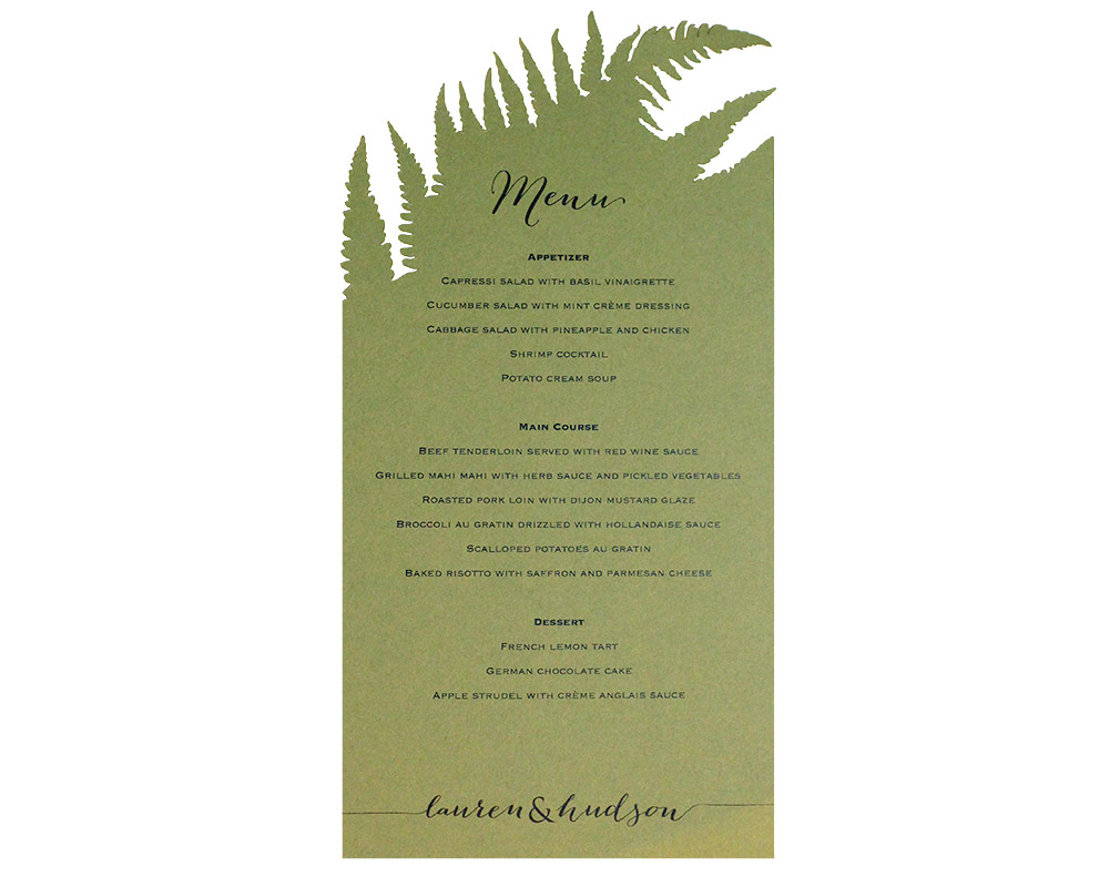 Fern Menu Cards